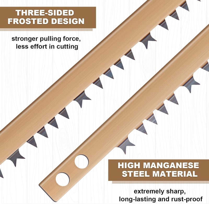 Yaocom 20 Pcs Bow Saw Blade 24 Inch Steel Blade for Tree Cutting Replacement for Quick Work of Wet Wood Green Wood Gardening Log Branches Cutter - Image 3